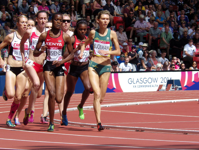 English runner Lord Burghley crosses the finish line at the 1930 Games