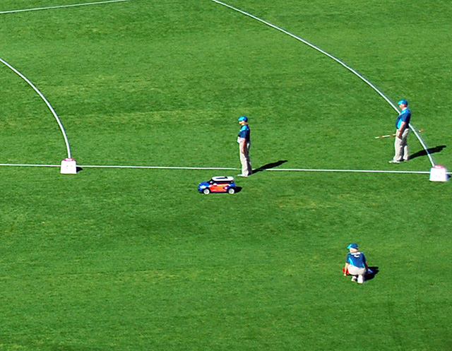 In London 2012, Small remote control mini cars were used to return the javelins