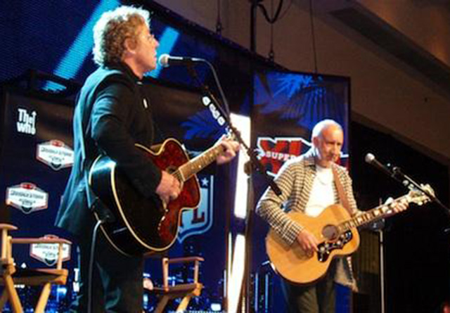 The Who warming up for the Super Bowl half-time concert