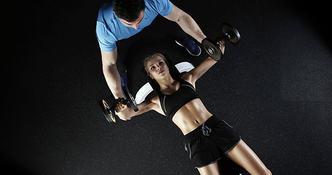 strength fitness training with dumbbells