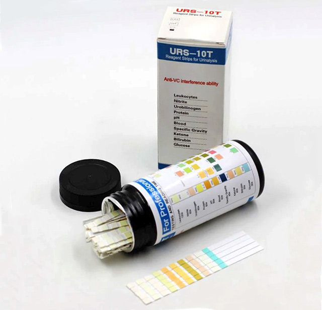 urine testing using a dipstick