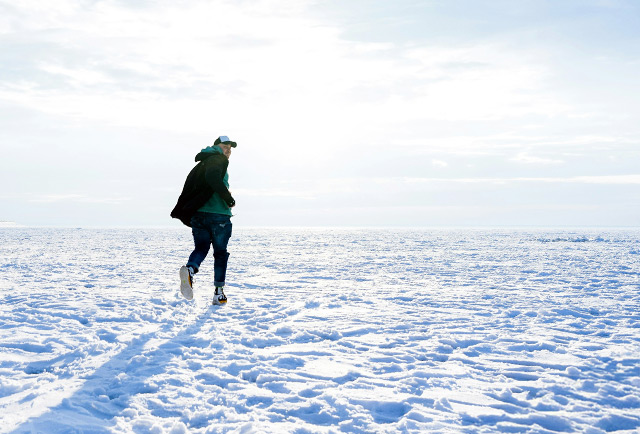 running across the ice