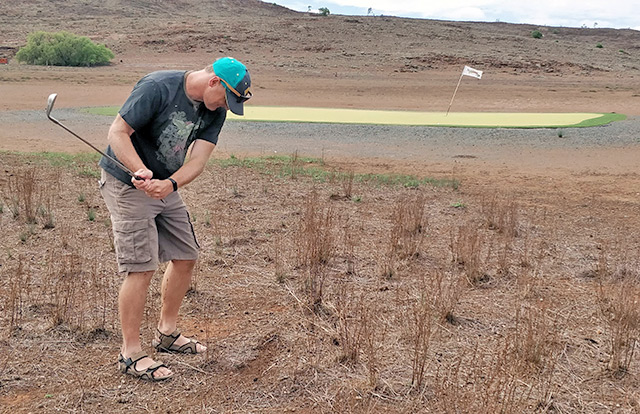 Rob on the Nullarbor Links (Fraser Range Hole)