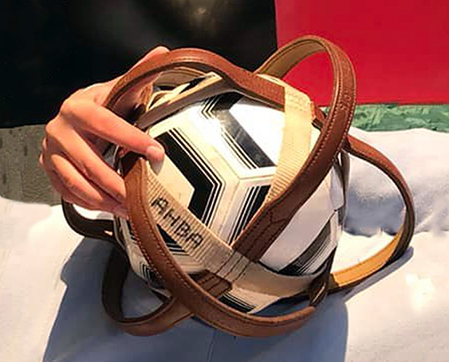 a horseball with handles